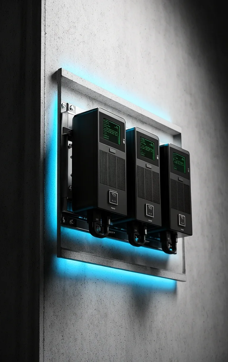 Minimalist architectural integration detailing smart home infrastructure